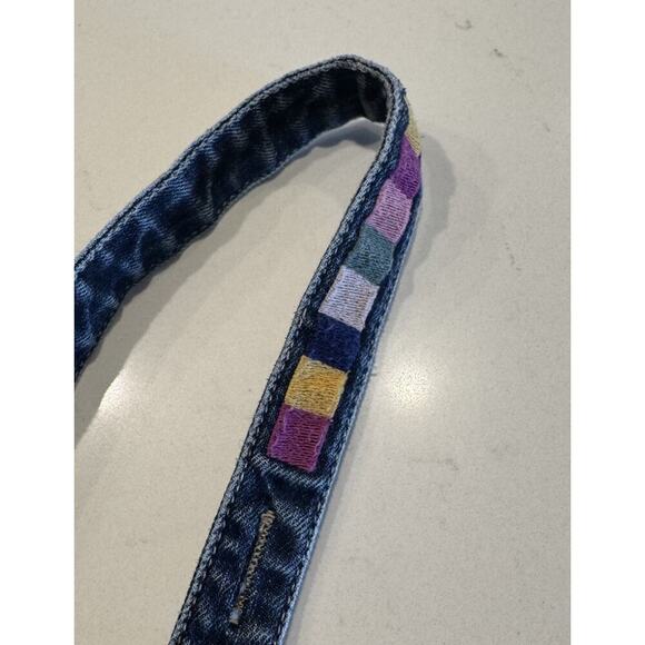 Peek Dungarees Girls Size 10 Overalls Denim Shortalls Embroidered Dark Wash Boho - Picture 7 of 9